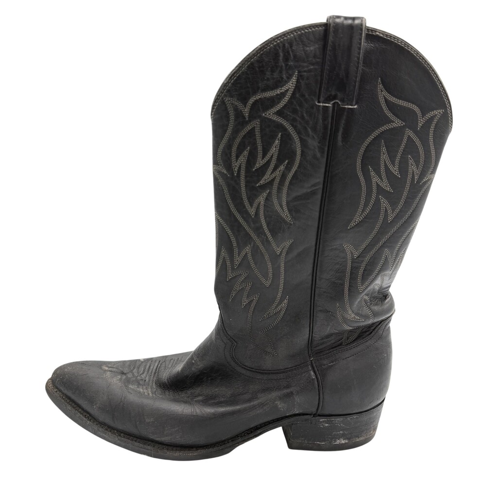 Justin 2021 Boots Mens Size 13D Black Leather Western Pointed Toe Cowboy